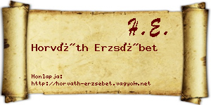 Horváth Erzsébet névjegykártya